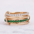 Glittering Crystals Stacked Rose Gold Ring