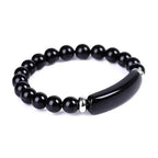 Gemstone Bar Beaded Stretch Bracelet