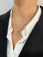 Golden Chain with Black and White Stones