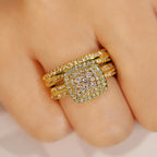 Dazzling Inlaid Zirconia Ring