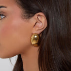 Polished Gold Oval Hoops