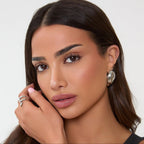 Polished Silver Oval Earrings