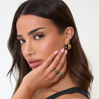 Stylish Two Tone Gold and Silver Earrings