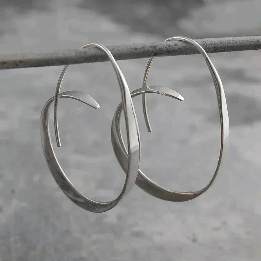 Bold Spiral Gold Earrings