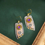 Bohemian Three Tone Gemstone Earrings