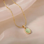 Opal Oval Colorful Gold Necklace
