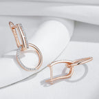 Lavish Round Drop Crystal Earrings