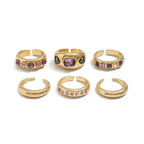 Chunky Pink Crystal Stacking Rings