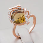 Ethereal Amber Crystal Ring