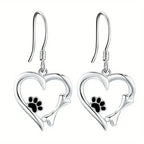 Paw Accent Drop Earrings