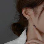 Sterling Silver Round Inlaid Earrings