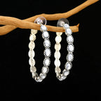 Graceful Silver Hoop Earrings