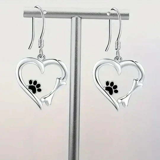 Paw Accent Drop Earrings