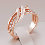 Unique Geometric Pearls Rose Gold Ring