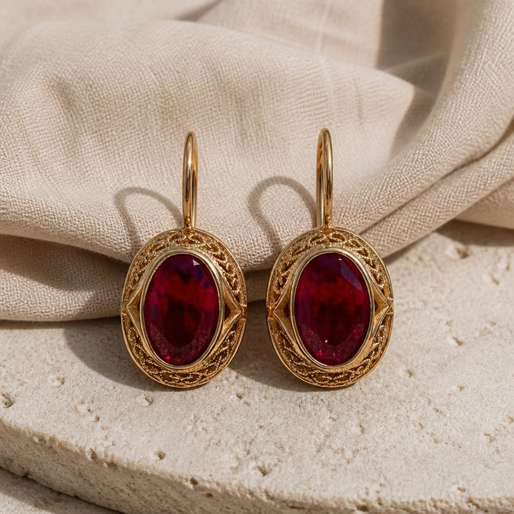 Scarlet Zircon Statement Earrings