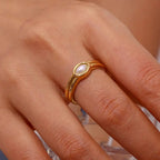 Vintage Gold Natural Stone Ring