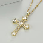 Exquisite Zirconia Cross Pendant Necklace