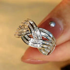 Wave Cross Zirconia Ring