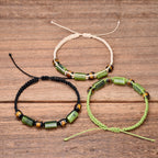 Bohemian Tiger's Eye Jade Bead Bracelet