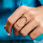 Refined Geometric Hollow Oval Ring