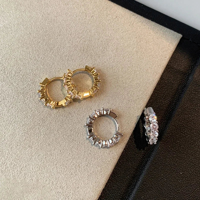 Regal Zirconia Hoop Earrings