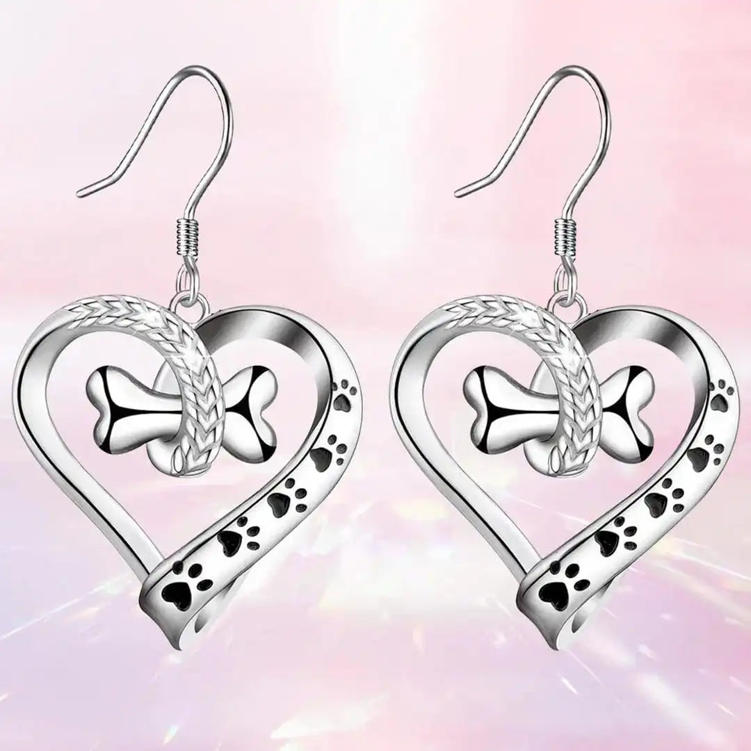 Pet Lover Heart & Bone Jewelry Set