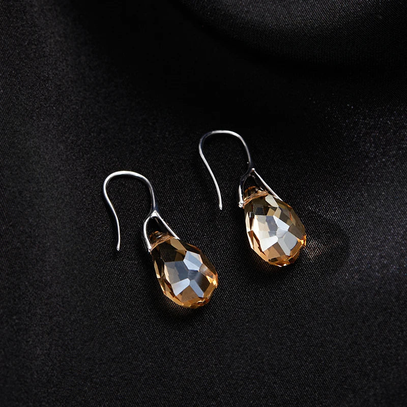 Prestigious Amber Teardrop Hook Earrings