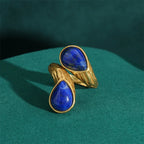 Sculpted Droplet Knot Gold Ring