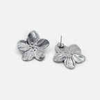 Chic Silver Floral Earrings