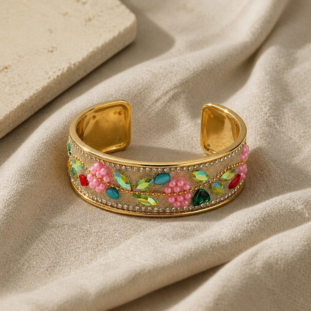 Sophisticated Floral Cuff Bracelet