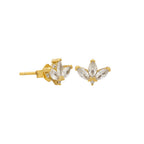Crystal Fan Stud Earrings