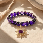 Sunburst Bead Amethyst Bracelet