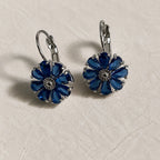 Sunflower Zirconia Silver Earrings