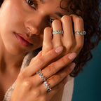 Moonstone Ombre Teardrops Ring