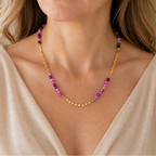 Timeless Amethyst Bead Necklace