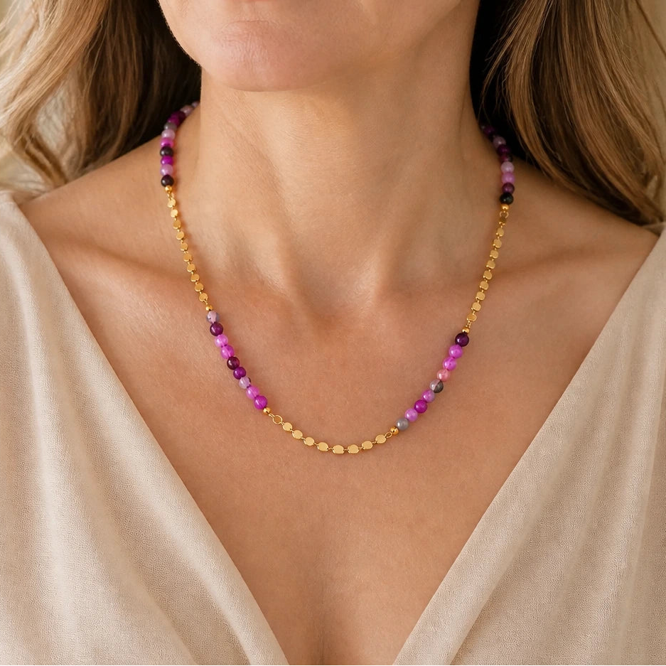 Timeless Amethyst Bead Necklace
