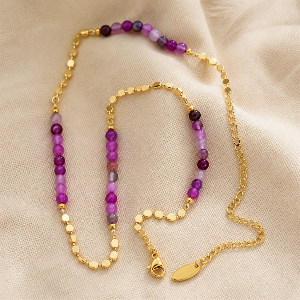 Timeless Amethyst Bead Necklace