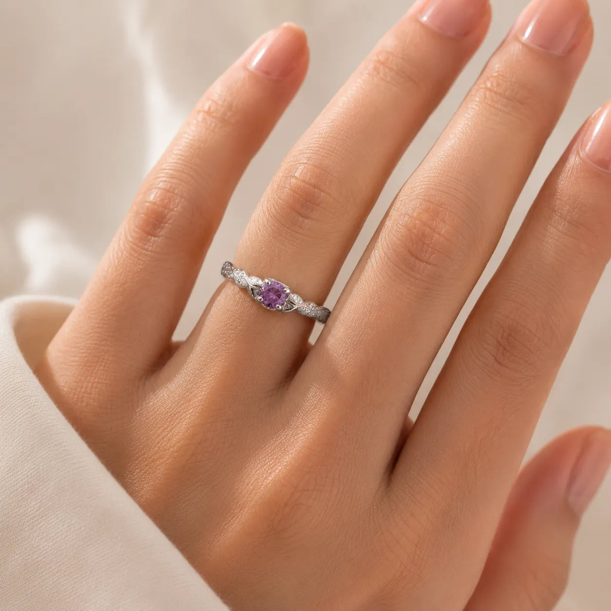 Timeless Solitaire Silver Ring