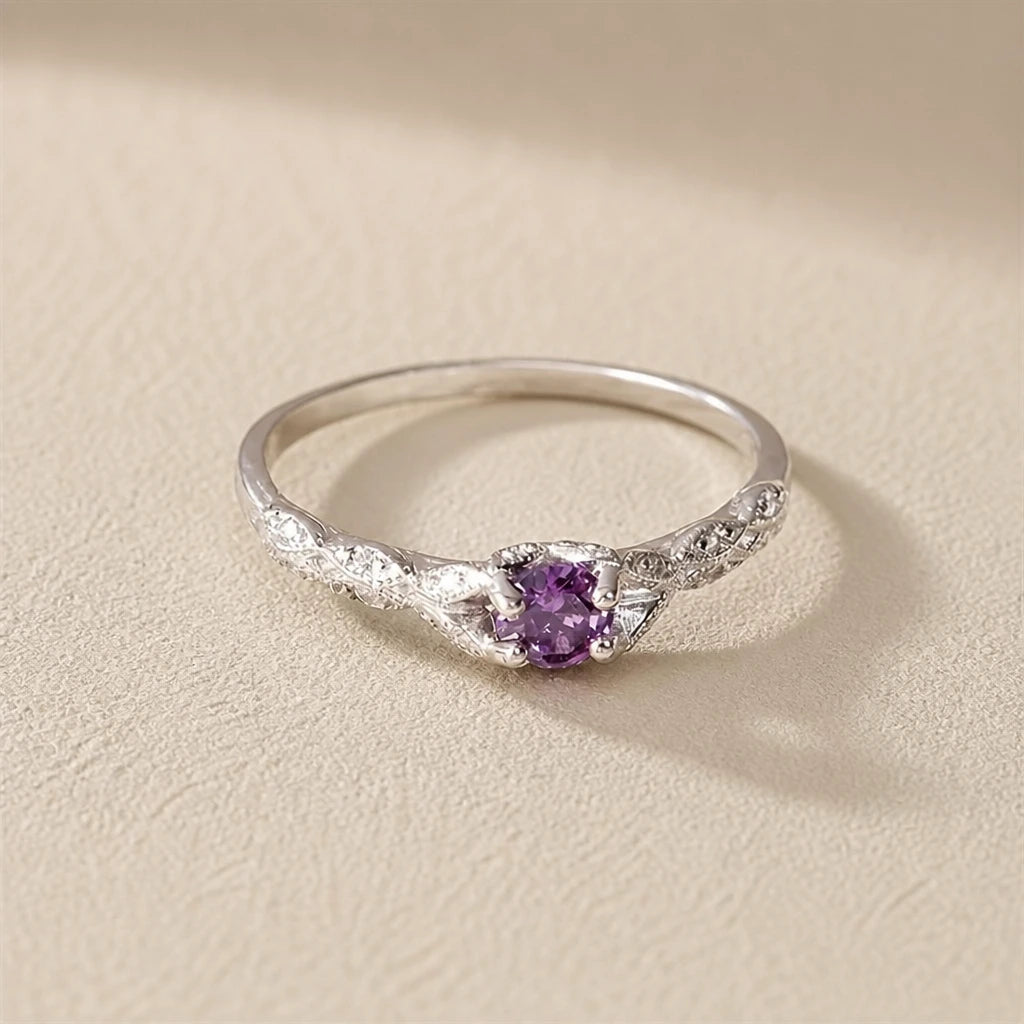 Timeless Solitaire Silver Ring