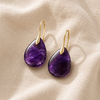Timeless Teardrop Charm Amethyst Earrings