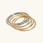 Dazzling Stackable Gold Bangle Set