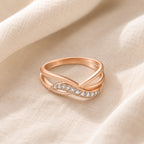 Unique Geometric Pearls Rose Gold Ring