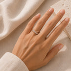 Unique Geometric Pearls Rose Gold Ring