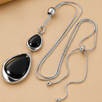 Lustrous Black Stone Necklace