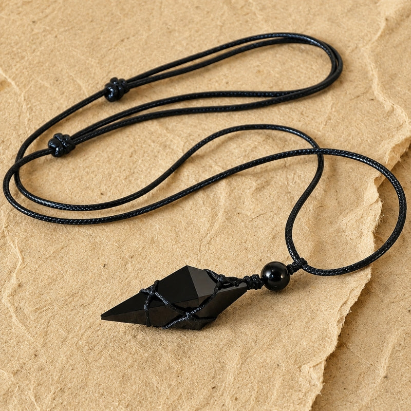 Radiant Obsidian Pendant Necklace