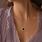 Lustrous Black Plate Necklace