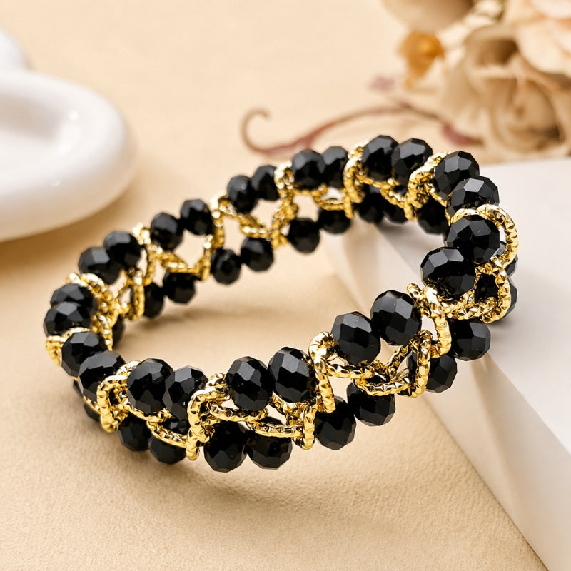 Lustrous Cruystal Beaded Bracelet