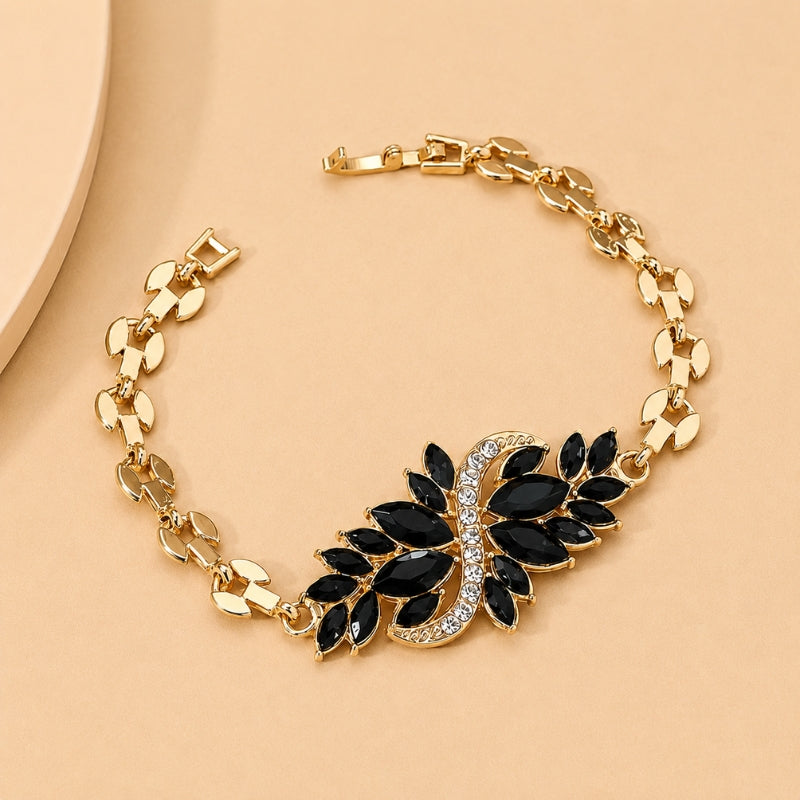 Lustrous Gemstone Link Bracelet