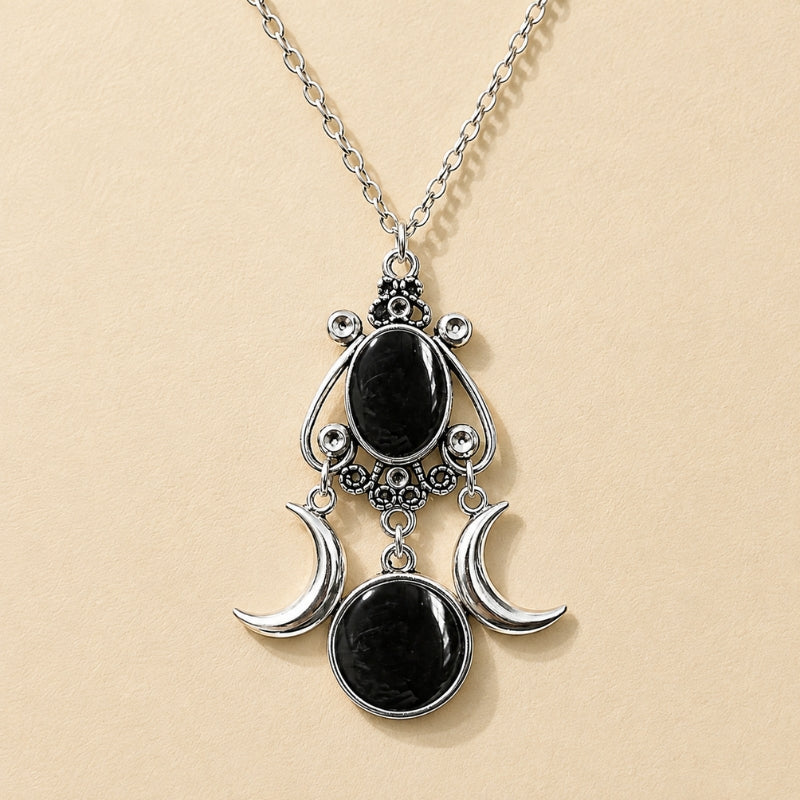 Iconic Black Zirconia Pendant Necklace