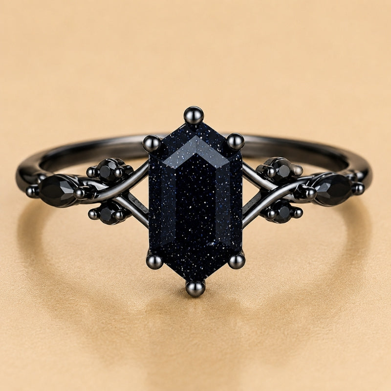 Dazzling Black Zirconia Ring